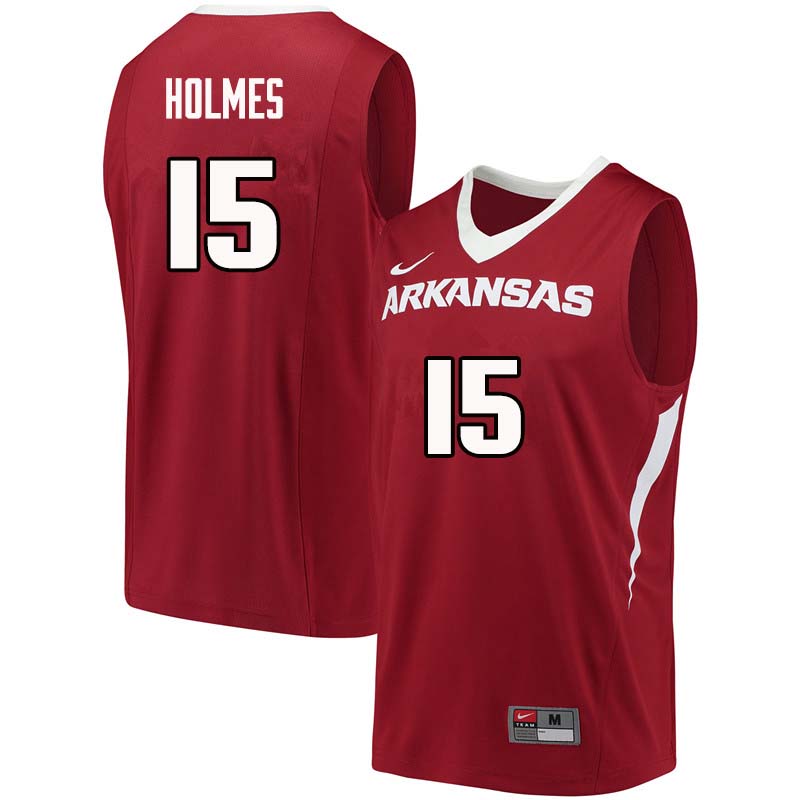 Men #15 Jonathan Holmes Arkansas Razorback College Basketball Jerseys Sale-Cardinal